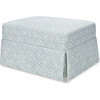 Crawford Gliding Ottoman, Bellflowers in Powdered Blue - Ottomans - 1 - thumbnail