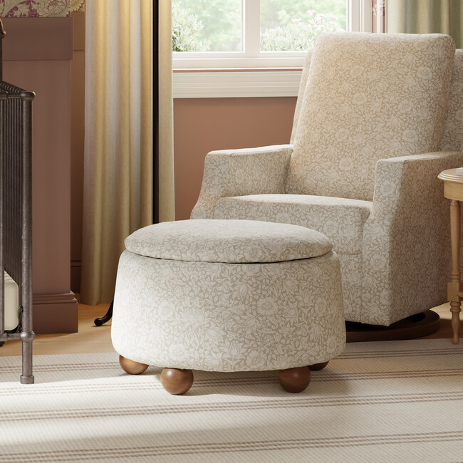 Tuffet Storage Ottoman, Mallow in Ash