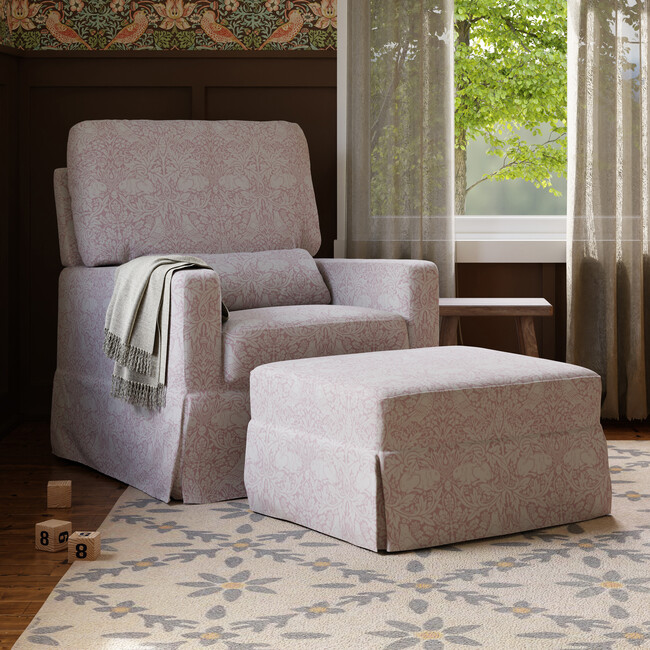 Crawford Gliding Ottoman, Pure Brer Rabbit in Rose