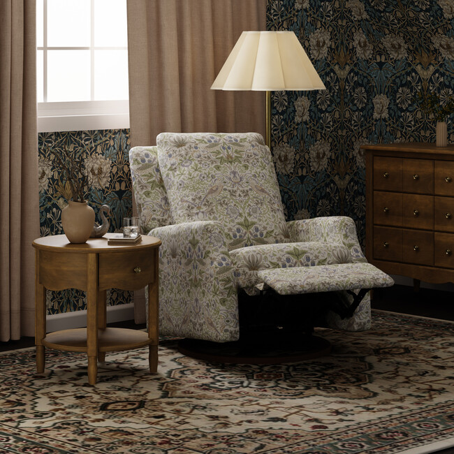 Crewe Recliner and Swivel Glider, Strawberry Thief in Fig &Thyme