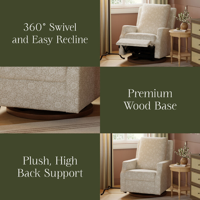 Crewe Recliner and Swivel Glider, Mallow in Ash - Glider - 4