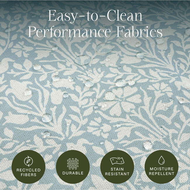 Crawford Pillowback Comfort Swivel Glider, Bellflowers in Powdered Blue - Glider - 5