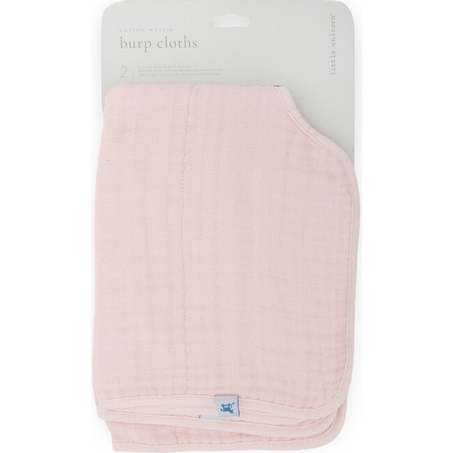 Cotton Muslin Burp Cloth 2 Pack, Light Pink