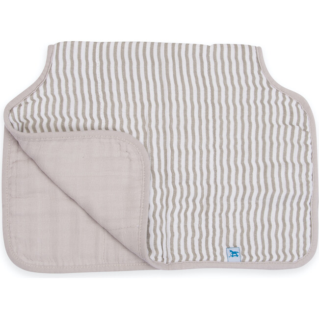 Cotton Muslin Burp Cloth, Grey Stripe