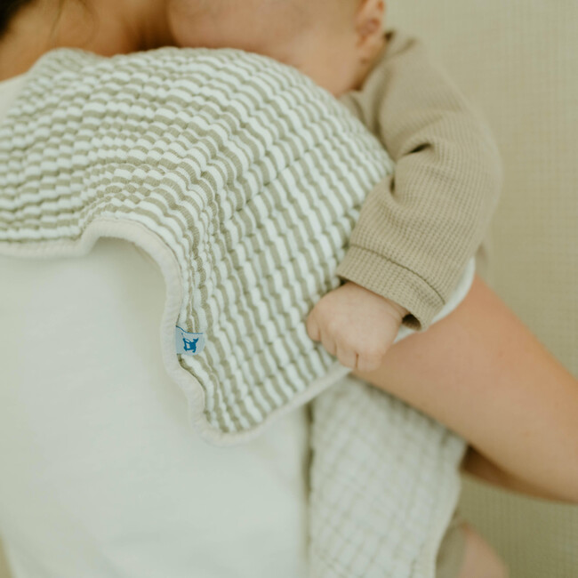 Cotton Muslin Burp Cloth, Grey Stripe