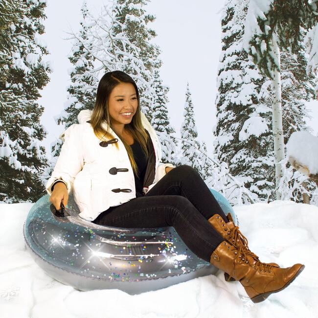 42" Silver Glitter Snow Tube - Snow Tubes - 3