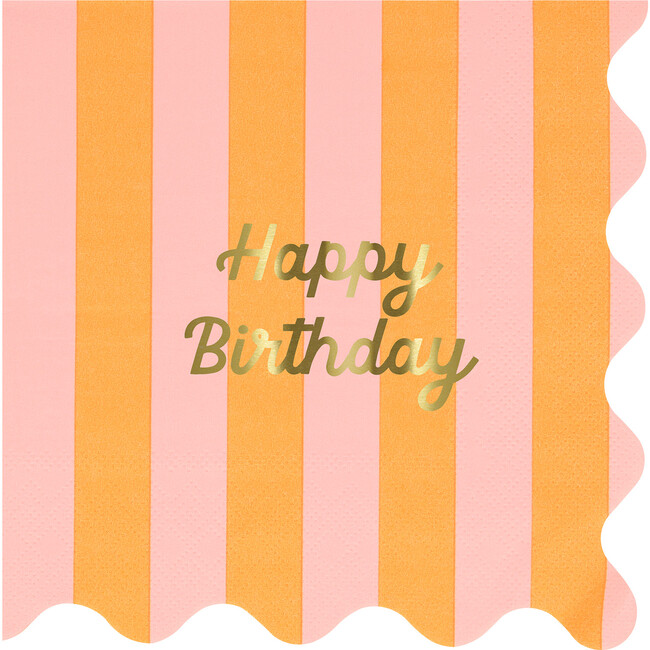 Stripe Happy Birthday Large Napkins - Party - 7