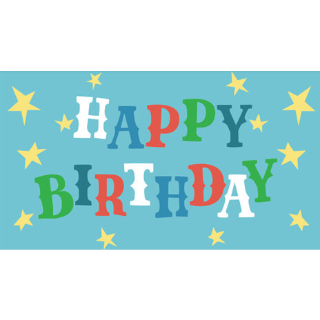 Happy Birthday Flag, Blue