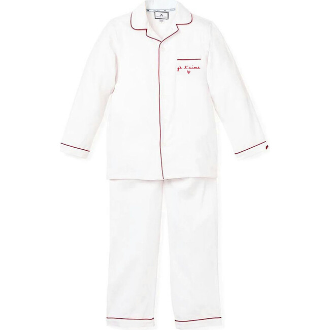 Petite Plume x Maisonette Kid's Twill Pajamas, Je t'aime