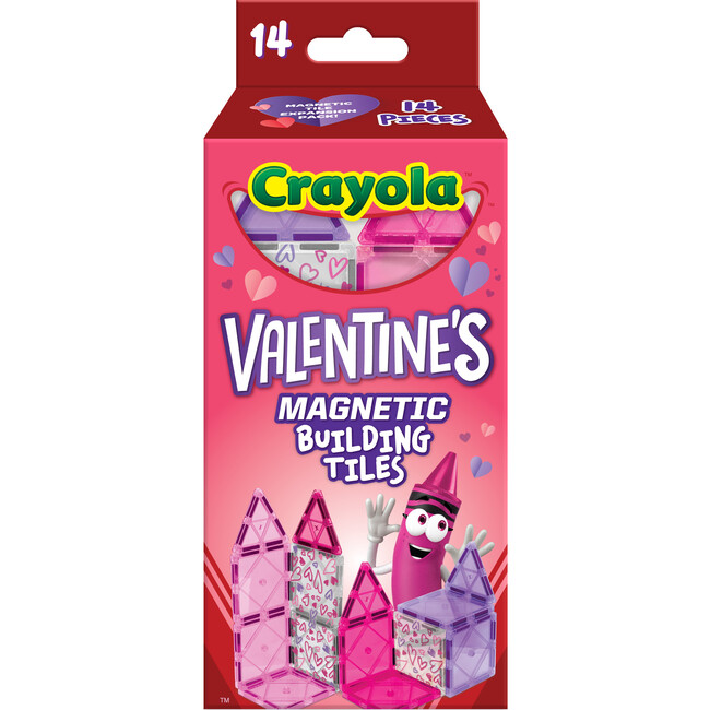 Crayola Valentine's Day Magnetic Tiles 14-Piece Starter Set