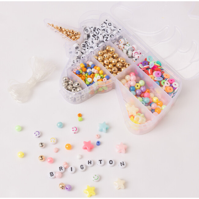 Mystical Unicorn Classic Alphabet Letter Bead with Rainbow Beads Stretchy Bracelet DIY Box