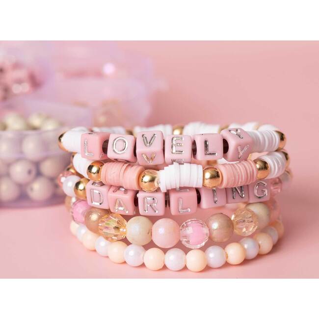 Blush Pink Metallic Block Letter and Polymer Heishi Bead Kit Box
