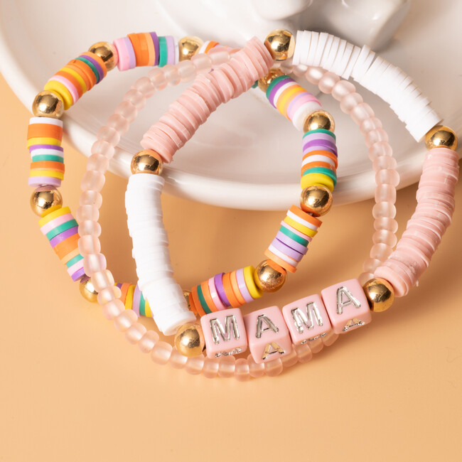 Blush Pink Metallic Block Letter and Polymer Heishi Bead Kit Box - Craft Kits - 5