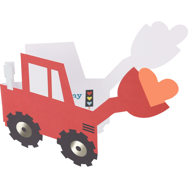 Truck Kids Valentine's Cards & Stickers Set - Party - 6
