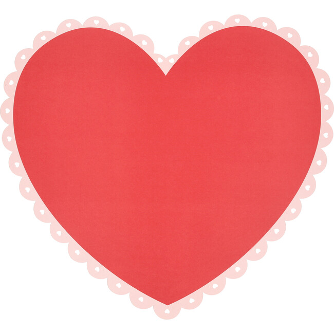 Scalloped Heart Paper Placemats - Party - 6