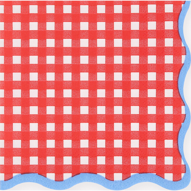 Red Gingham Small Napkins - Party - 1