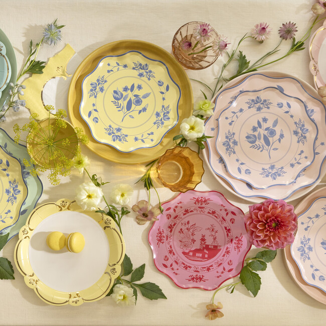 Pink Vintage Botanical Side Plates