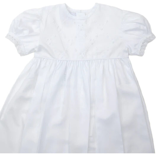 Annalise S/S Christening Gown & Hat Set, White
