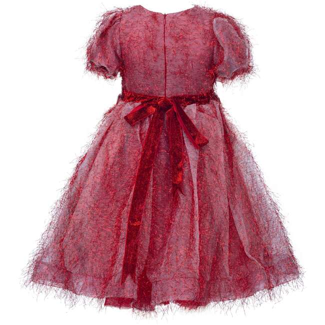 Festive Eyelash Midi Dress, Red