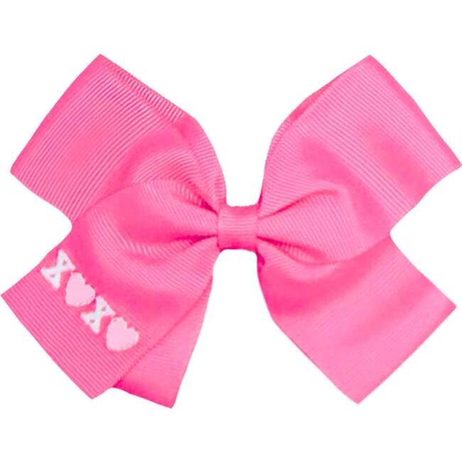 XOXO Hair Bow, Hot Pink