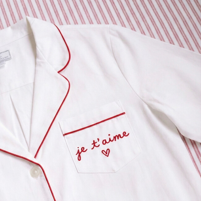 Petite Plume x Maisonette Kid's Twill Pajamas, Je t'aime