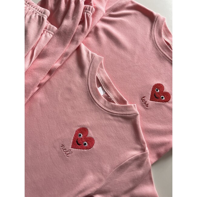 Baby + Kids Pink Smiley Heart Pajamas, Personalized