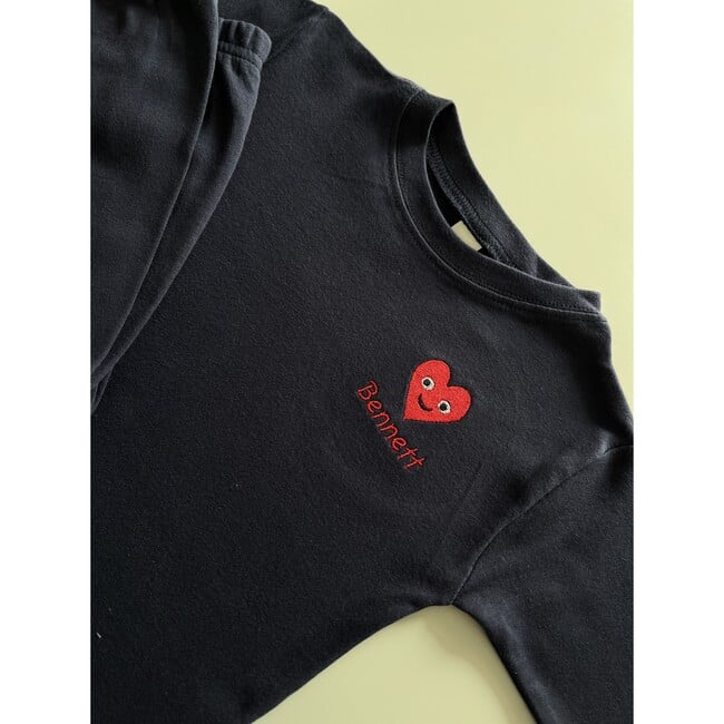 Baby + Kids Navy Smiley Heart Pajamas, Personalized