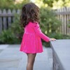 Long Sleeve Bubble Romper in Hot Pink Velvet - Rompers - 5