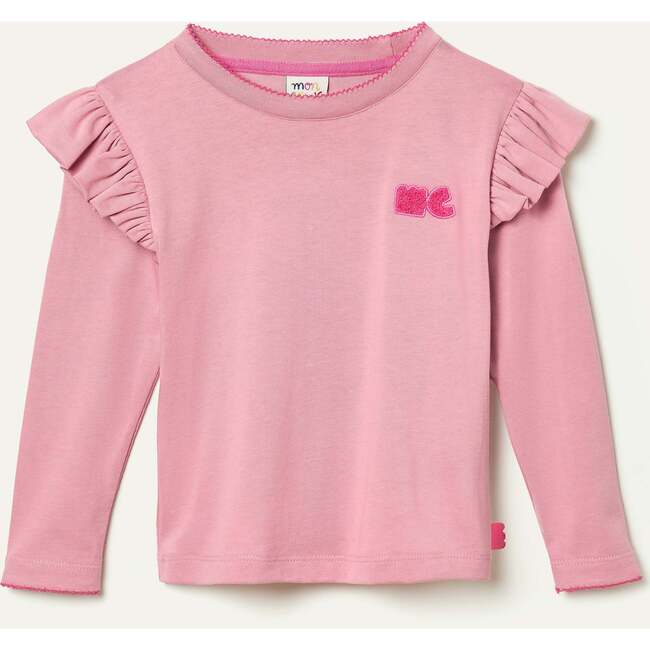 Recycled Cotton Mc Ruffled T-Shirt, Pink