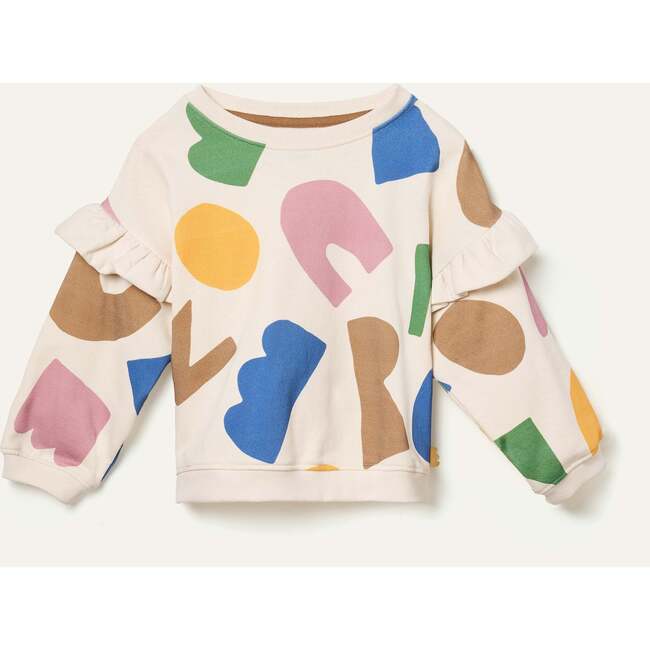 Recycled Cotton Mon Coeur Ruffled Sweatshirt, Multi