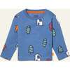 Recycled Cotton Tree House T-Shirt, Blue Multi - T-Shirts - 1 - thumbnail
