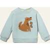 Recycled Cotton Wolf Sweatshirt, Blue - Sweatshirts - 1 - thumbnail