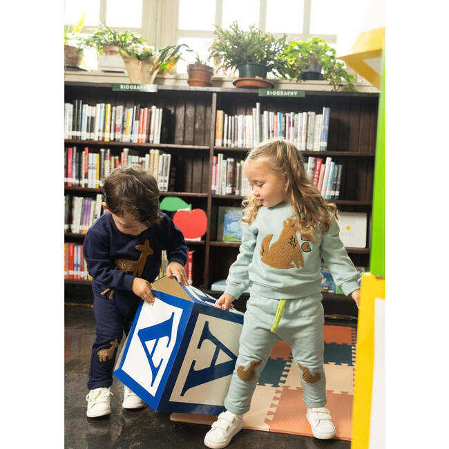 Recycled Cotton Wolf Sweatshirt, Blue