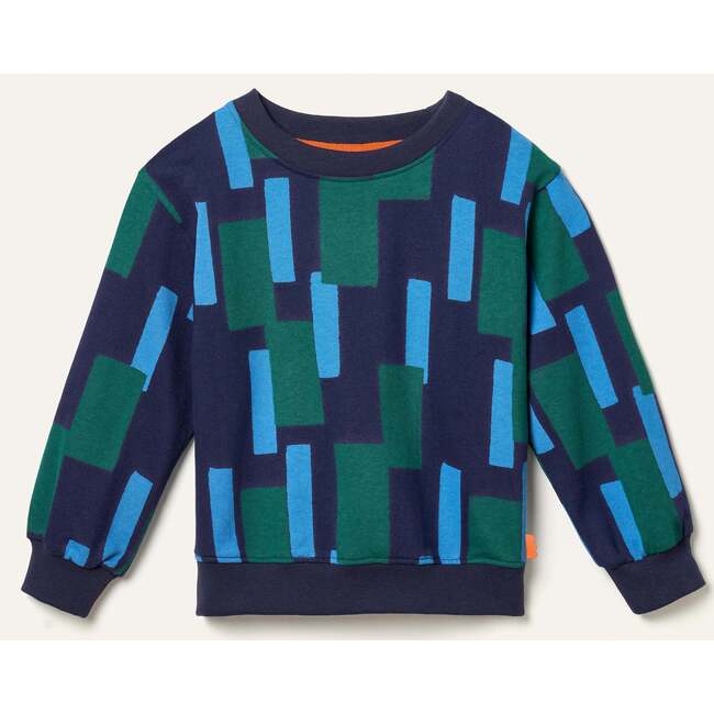 Recycled Cotton Blue Block Sweatshirt, Blue