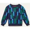 Recycled Cotton Blue Block Sweatshirt, Blue - Sweatshirts - 1 - thumbnail