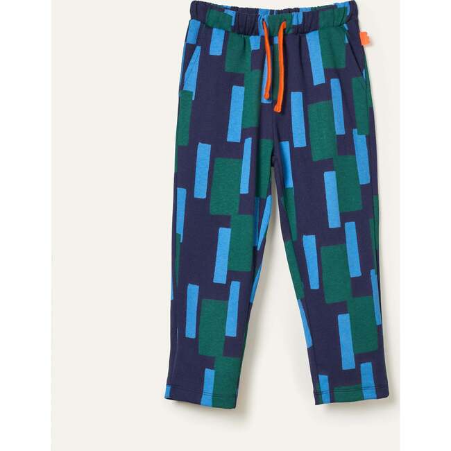 Recycled Cotton Blue Block Jogger, Blue