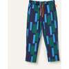 Recycled Cotton Blue Block Jogger, Blue - Pants - 1 - thumbnail