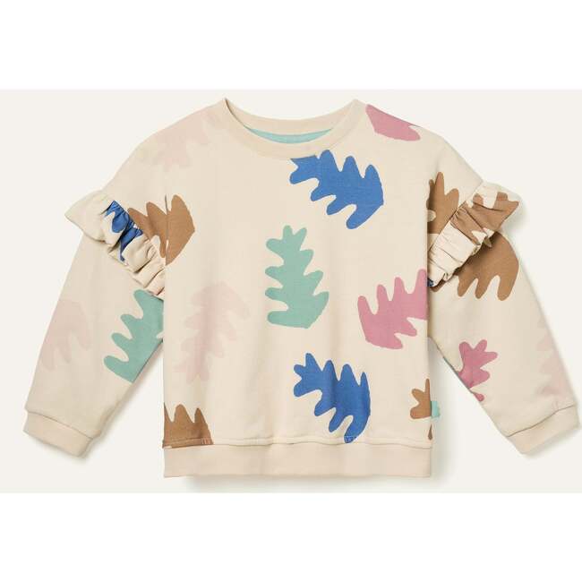 Recycled Cotton Autumn Ruffle Sweatshirt, Multi