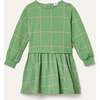 Recycled Cotton And Jersey Grid Dress, Green - Dresses - 1 - thumbnail