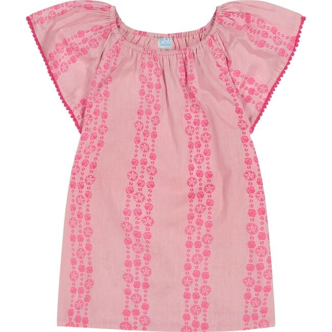 Mini Capucine Girls Caftan Pink Seashells, Pink