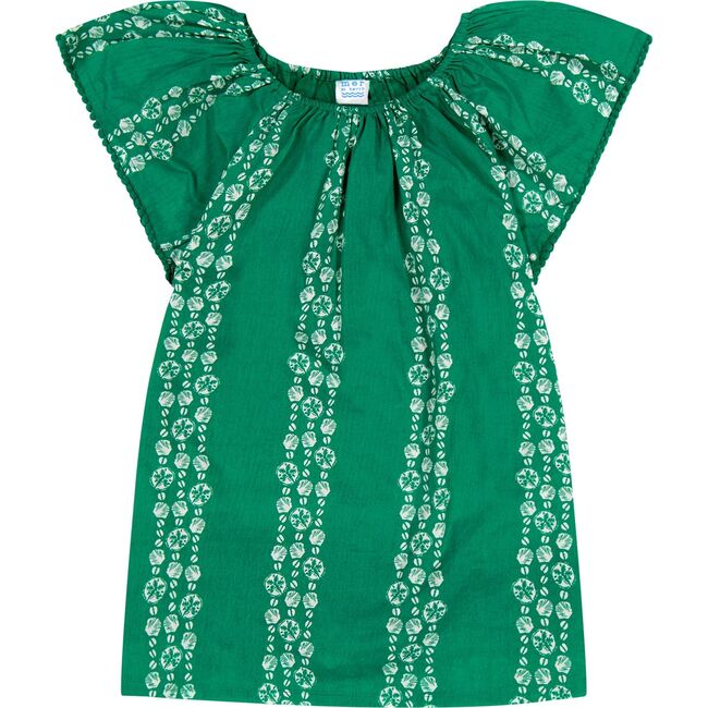 Mini Capucine Girls Caftan Jungle Sea Shells, Green