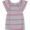 Mini Capucine Girls Marine Stripe, Blue - Cover-Ups - 1 - thumbnail