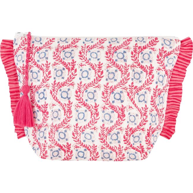 La Plage Ruffle Pouch Jaipur Bloom, Pink
