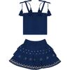 Louisa Top and Skirt Set Galaxy Embroidery, Blue - Mixed Apparel Set - 1 - thumbnail