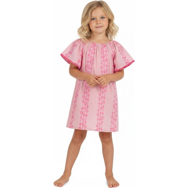 Mini Capucine Girls Caftan Pink Seashells, Pink