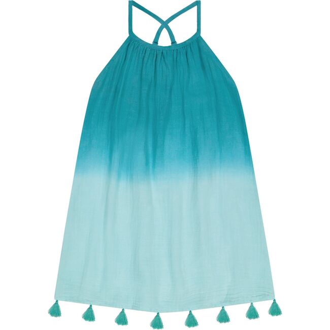Mini Chantal Girls Dress Aqua Ombre, Green