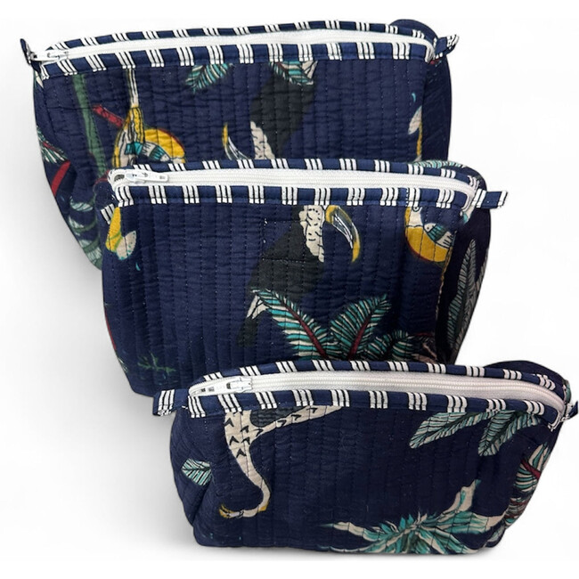 Jungle Pouch Set of 3 Navy, blue