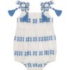 Zoe Baby Romper White Blue Embroidery, Blue - Rompers - 2