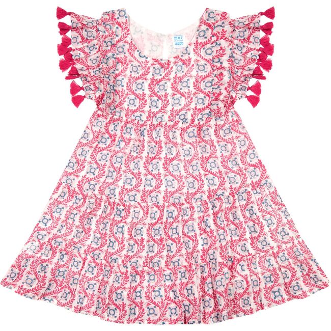 Sophie Girls Tassel Dress Jaipur Bloom, Pink