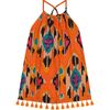 Mini Chantal Girls Dress Fiesta Sunset Ikat, Orange - Dresses - 1 - thumbnail